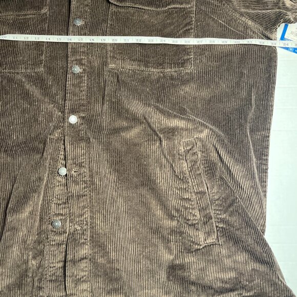 Arizona Jean Co Brown Corduroy Button-Up Shirt jacket shacket 4XLT 100% Cotton - Picture 10 of 12